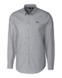NYU Violets Cutter & Buck Stretch Oxford Mens Big and Tall Long Sleeve Dress Shirt Charcoal Mannequin