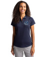 Old Dominion Monarchs College Vault - Cutter & Buck Forge Stretch Womens Short Sleeve Polo Liberty Navy Front