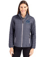 Old Dominion Monarchs College Vault - Cutter & Buck Rainier PrimaLoft®  Womens Eco Insulated Full Zip Puffer Jacket Anthracite Melange Front