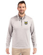 Quinnipiac Bobcats Cutter & Buck Stealth Heathered Mens Big and Tall  Quarter Zip Pullover Polished Medium Gray Front