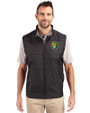 Southeastern Louisiana Lions Cutter & Buck Stealth Hybrid Quilted Mens Big and Tall Windbreaker Vest Black Front