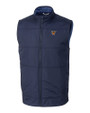 Texas Rio Grande Valley Vaqueros Cutter & Buck Stealth Hybrid Quilted Mens Big and Tall Windbreaker Vest Liberty Navy Mannequin