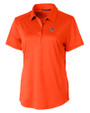 Texas Rio Grande Valley Vaqueros Cutter & Buck Prospect Eco Textured Stretch Recycled Womens Short Sleeve Polo College Orange Mannequin