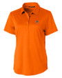 Texas Rio Grande Valley Vaqueros Cutter & Buck Prospect Eco Textured Stretch Recycled Womens Short Sleeve Polo Orange Burst Mannequin