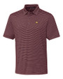 Texas State Bobcats Cutter & Buck Forge Pencil Stripe Stretch Mens Big and Tall Polo Bordeaux Mannequin