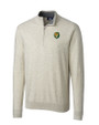 Southeastern Louisiana Lions Cutter & Buck Lakemont Tri-Blend Mens Quarter Zip Pullover Sweater Oatmeal Heather Mannequin