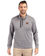 Texas State Bobcats Cutter & Buck Stealth Heathered Quarter Zip Mens Pullover Elemental Grey Front