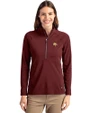 Texas State Bobcats Cutter & Buck Adapt Eco Knit Stretch Recycled Womens Half Zip Pullover Bordeaux Front