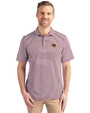 Texas State Bobcats Cutter & Buck Virtue Eco Pique Stripe Recycled Mens Polo Bordeaux Front