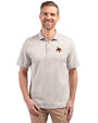 Texas State Bobcats Cutter & Buck Virtue Eco Pique Stripe Recycled Mens Polo Polished Medium Gray Front