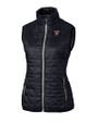 Texas Rio Grande Valley Vaqueros Cutter & Buck Rainier PrimaLoft® Womens Eco Insulated Full Zip Puffer Vest Dark Navy/Silver Mannequin
