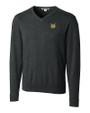Quinnipiac Bobcats Cutter & Buck Lakemont Tri-Blend Mens Big and Tall V-Neck Pullover Sweater Charcoal Heather Mannequin