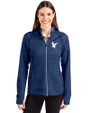 Embry-Riddle Eagles Cutter & Buck Mainsail Full Zip Hooded Womens Jacket Tour Blue Heather Front