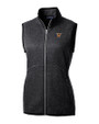 Texas Rio Grande Valley Vaqueros Cutter & Buck Mainsail Sweater Knit Womens Full Zip Vest Charcoal Heather Mannequin