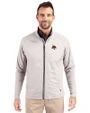 Texas State Bobcats Cutter & Buck Adapt Eco Knit Hybrid Recycled Mens Full Zip Jacket Polished Medium Gray Front