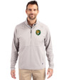 Southeastern Louisiana Lions Cutter & Buck Adapt Eco Knit Hybrid Recycled Mens Quarter Zip Polished Medium Gray Front