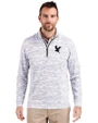 Embry-Riddle Eagles Cutter & Buck Traverse Stretch Eco Camo Print Quarter Zip Mens Pullover Charcoal Front