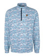 Texas Rio Grande Valley Vaqueros Cutter & Buck Traverse Stretch Eco Camo Print Quarter Zip Mens Pullover Indigo Mannequin