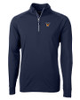 Texas Rio Grande Valley Vaqueros Cutter & Buck Adapt Eco Knit Stretch Recycled Mens Quarter Zip Pullover Navy Blue Mannequin