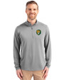 Southeastern Louisiana Lions Cutter & Buck Virtue Eco Pique Recycled Quarter Zip Mens Pullover Polished Medium Gray Front