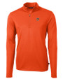 Texas Rio Grande Valley Vaqueros Cutter & Buck Virtue Eco Pique Recycled Quarter Zip Mens Pullover College Orange Mannequin