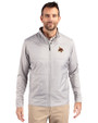 Texas State Bobcats Cutter & Buck Stealth Hybrid Quilted Mens Full Zip Windbreaker Jacket Polished Medium Gray Front