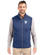 Embry-Riddle Eagles Cutter & Buck Mainsail Sweater-Knit Mens Full Zip Vest Tour Blue Heather Front