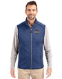Tulsa Golden Hurricane Cutter & Buck Mainsail Sweater-Knit Mens Full Zip Vest Tour Blue Heather Front