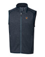 Texas Rio Grande Valley Vaqueros Cutter & Buck Mainsail Sweater-Knit Mens Full Zip Vest Liberty Navy Heather Mannequin