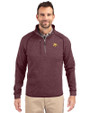 Texas State Bobcats Cutter & Buck Mainsail Sweater-Knit Mens Half Zip Pullover Jacket Bordeaux Heather Front