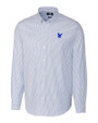 Embry-Riddle Eagles Cutter & Buck Stretch Oxford Stripe Mens Long Sleeve Dress Shirt French Blue Mannequin