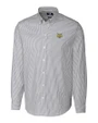 Quinnipiac Bobcats Cutter & Buck Stretch Oxford Stripe Mens Long Sleeve Dress Shirt Charcoal Mannequin