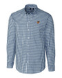 Texas Rio Grande Valley Vaqueros Cutter & Buck Easy Care Stretch Gingham Mens Long Sleeve Dress Shirt Liberty Navy Mannequin