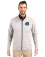 Old Dominion Monarchs College Vault - Cutter & Buck Adapt Eco Knit Hybrid Recycled Mens Big & Tall Full Zip Jacket Polished Medium Gray Front