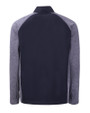 Texas Rio Grande Valley Vaqueros Cutter & Buck Adapt Eco Knit Hybrid Recycled Mens Big & Tall Full Zip Jacket Navy Blue Heather/Navy Blue Mannequin Back