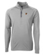 Texas Rio Grande Valley Vaqueros Cutter & Buck Adapt Recycled Soft Knit Stretch  Mens Big & Tall Quarter Zip Pullover Polished Medium Gray Mannequin