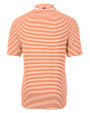 Texas Rio Grande Valley Vaqueros Cutter & Buck Virtue Eco Pique Stripe Recycled Mens Big and Tall Polo College Orange Mannequin Back