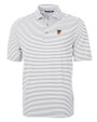 Texas Rio Grande Valley Vaqueros Cutter & Buck Virtue Eco Pique Stripe Recycled Mens Big and Tall Polo Polished Medium Gray Mannequin