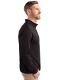 Tulsa Golden Hurricane Cutter & Buck Virtue Eco Pique Recycled Quarter Zip Mens Big & Tall Pullover Black Side