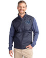 Old Dominion Monarchs College Vault - Cutter & Buck Stealth Hybrid Quilted Mens Big and Tall Full Zip Windbreaker Jacket Liberty Navy Front
