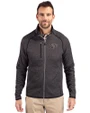 Texas El Paso Miners Cutter & Buck Mainsail Sweater-Knit Mens Big and Tall Full Zip Jacket Charcoal Heather Front