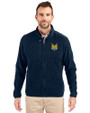 Quinnipiac Bobcats Cutter & Buck Cascade Eco Sherpa Mens Big & Tall Fleece Jacket Navy Blue Front