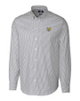 Quinnipiac Bobcats Cutter & Buck Stretch Oxford Stripe Mens Big and Tall Long Sleeve Dress Shirt Charcoal Mannequin