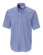 Tulsa Golden Hurricane Cutter & Buck Epic Easy Care Nailshead Mens Big and Tall Short Sleeve Dress Shirt French Blue Mannequin