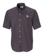 Cal Poly Mustangs Cutter & Buck Epic Easy Care Nailshead Mens Big and Tall Short Sleeve Dress Shirt Black Mannequin