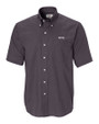 NYU Violets Cutter & Buck Epic Easy Care Nailshead Mens Big and Tall Short Sleeve Dress Shirt Black Mannequin