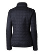 Texas Rio Grande Valley Vaqueros Cutter & Buck Rainier PrimaLoft®  Womens Eco Insulated Full Zip Puffer Jacket Dark Navy Mannequin Back