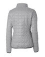 Texas Rio Grande Valley Vaqueros Cutter & Buck Rainier PrimaLoft®  Womens Eco Insulated Full Zip Puffer Jacket Polished Medium Gray Mannequin Back