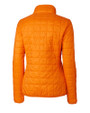 Texas Rio Grande Valley Vaqueros Cutter & Buck Rainier PrimaLoft®  Womens Eco Insulated Full Zip Puffer Jacket Satsuma Mannequin Back