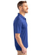 Tulsa Golden Hurricane Cutter & Buck Prospect Eco Textured Stretch Recycled Mens Short Sleeve Polo Tour Blue Side